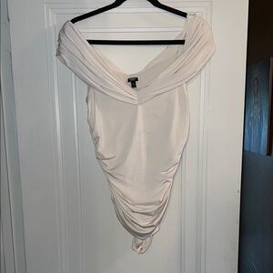 Express Cream Off-Shoulder Bodysuit